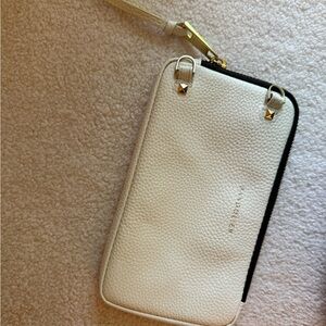 White Leather Phone Wallet